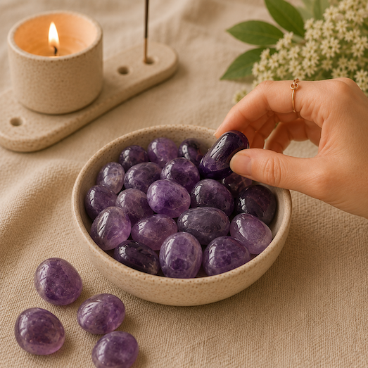 Amethyst Tumbled Stone — Clarity & Calm