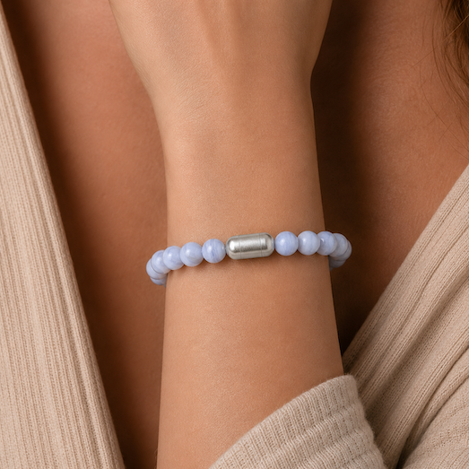 Blue Lace Agate Bracelet — Calm & Communication