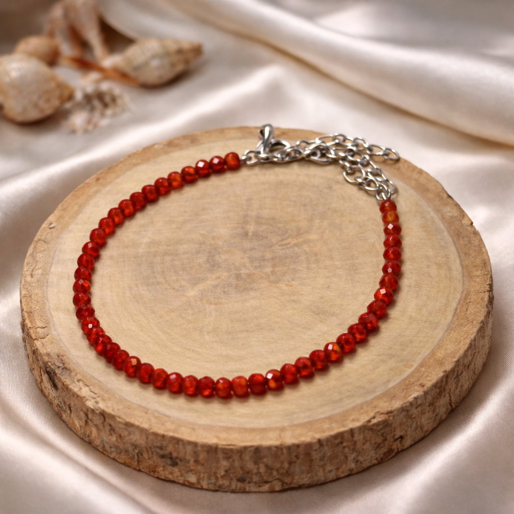 Red Carnelian Anklet — Vitality & Confidence