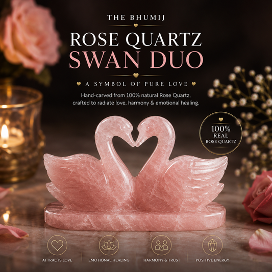 Prem Jodi — Rose Quartz Swan Duo