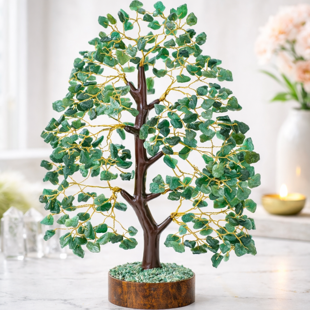 Green Aventurine Crystal Tree — Luck & Growth