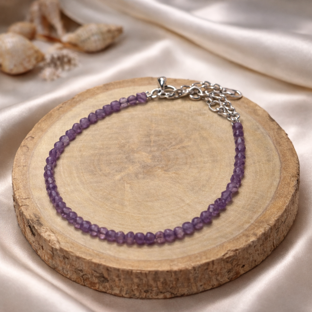 Amethyst Anklet — Calm & Clarity