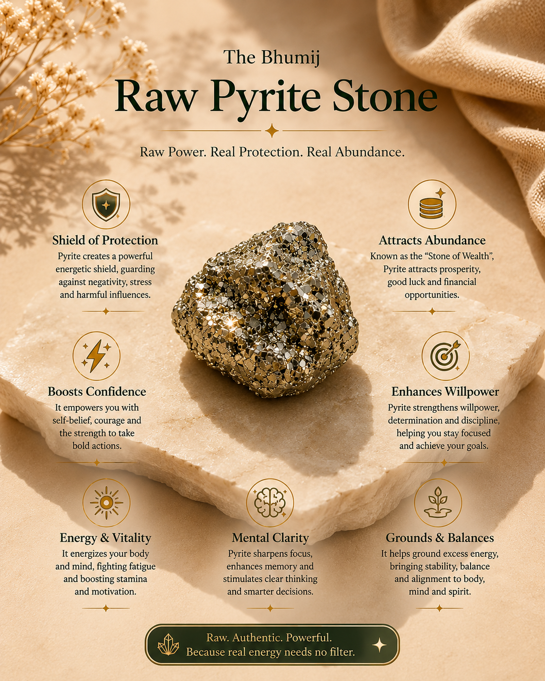 Samridhi Set — Pyrite Anklet & Raw Stone