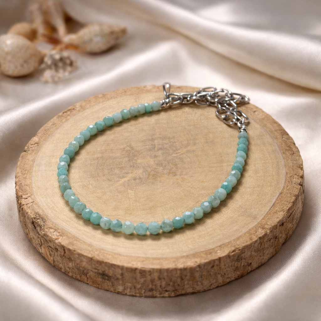 Aquamarine Anklet — Serenity & Courage