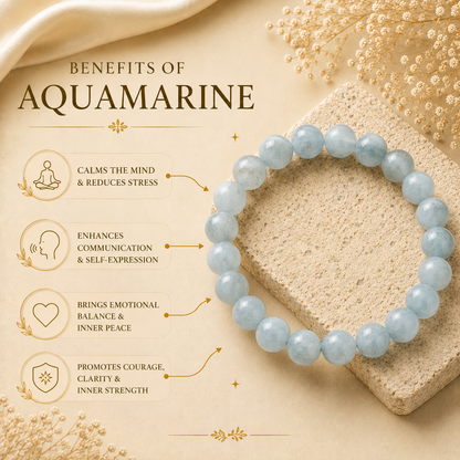Aquamarine Bracelet — Serenity & Courage