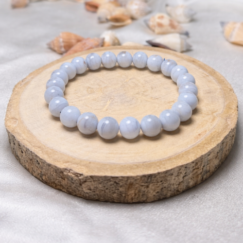 Blue Lace Agate Bracelet — Calm & Communication