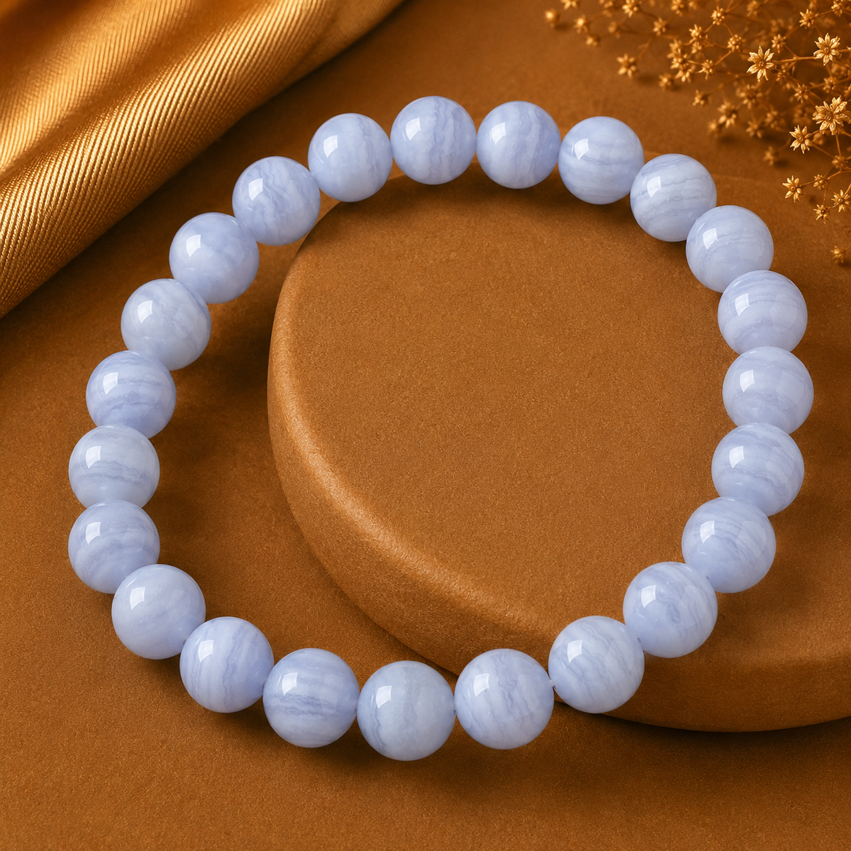 Blue Lace Agate Bracelet — Calm & Communication