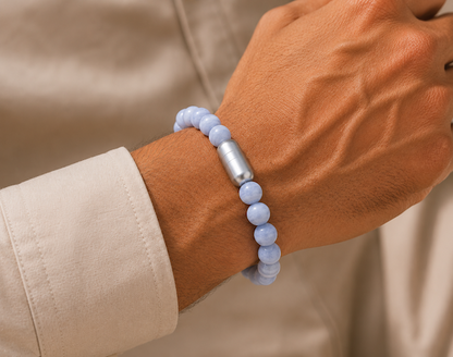 Blue Lace Agate Bracelet — Calm & Communication