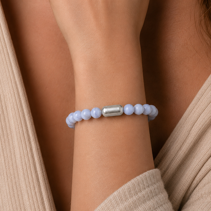 Blue Lace Agate Bracelet — Calm & Communication