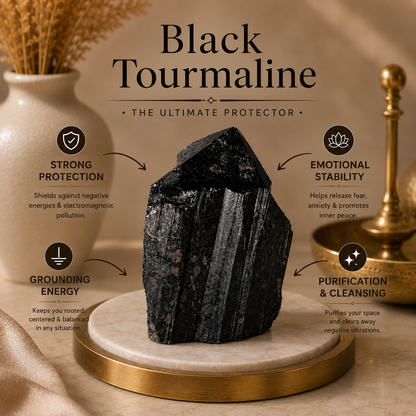 Suraksha Kavach Black Tourmaline Raw Stone