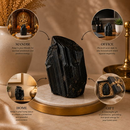 Suraksha Kavach Black Tourmaline Raw Stone