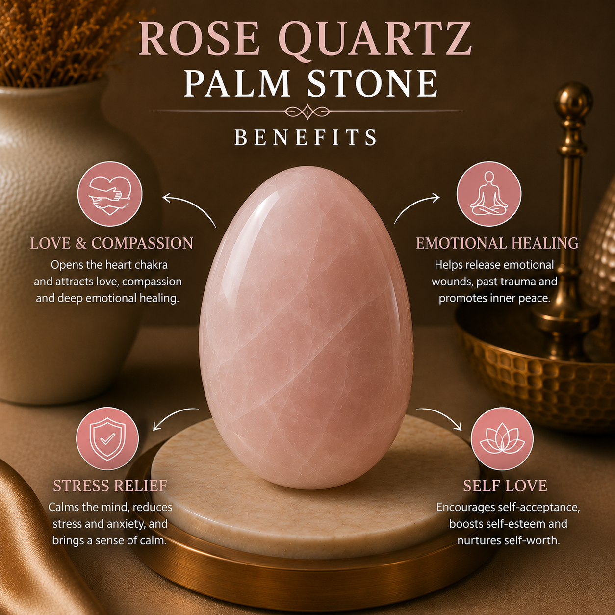 Love Magnet Rose Quartz Raw Stone