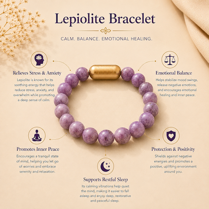 Lepidolite Bracelet — Calm & Transition