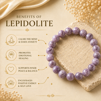 Lepidolite Bracelet — Calm & Transition