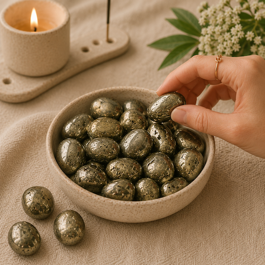 Pyrite Tumbled Stone — Abundance & Confidence