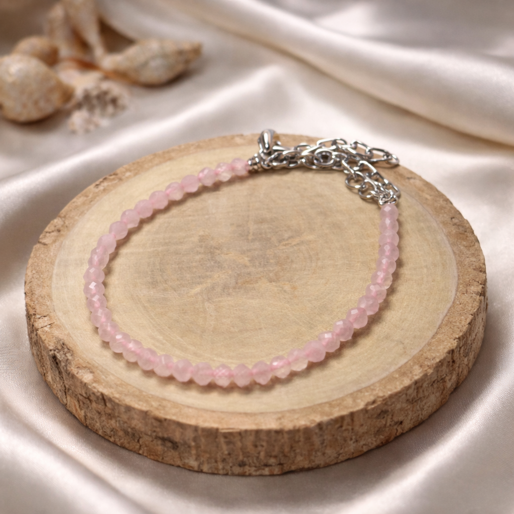 Rose Quartz Anklet — Love & Calm