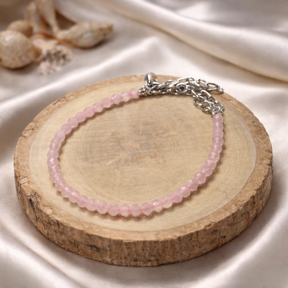 Rose Quartz Anklet — Love & Calm