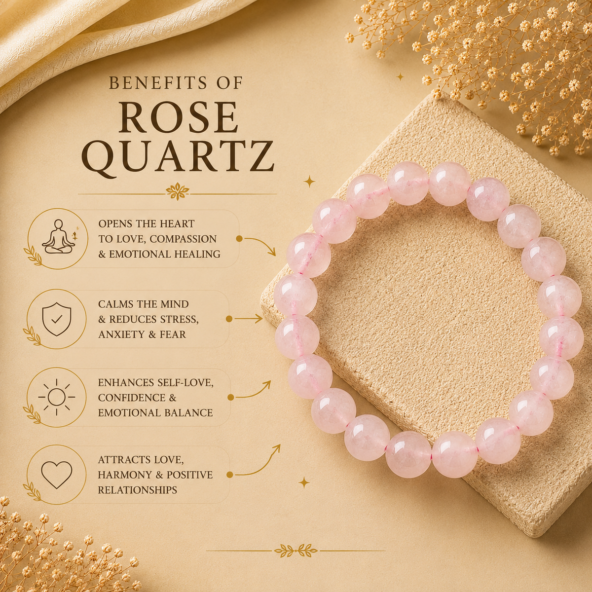 Rose Quartz Bracelet — Love & Healing
