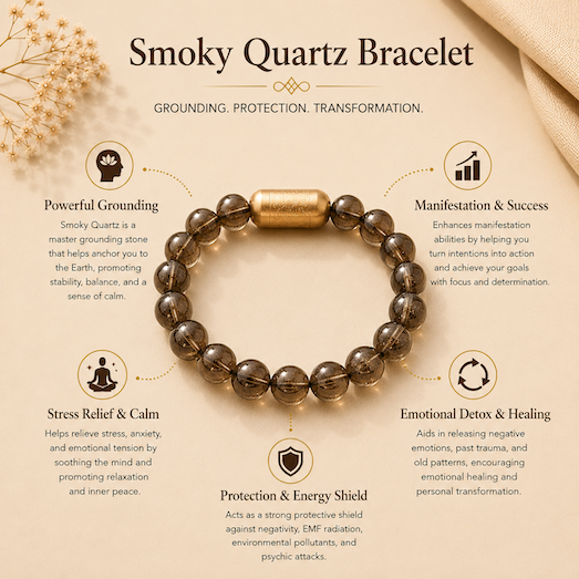 Smoky Quartz Bracelet — Grounding & Calm