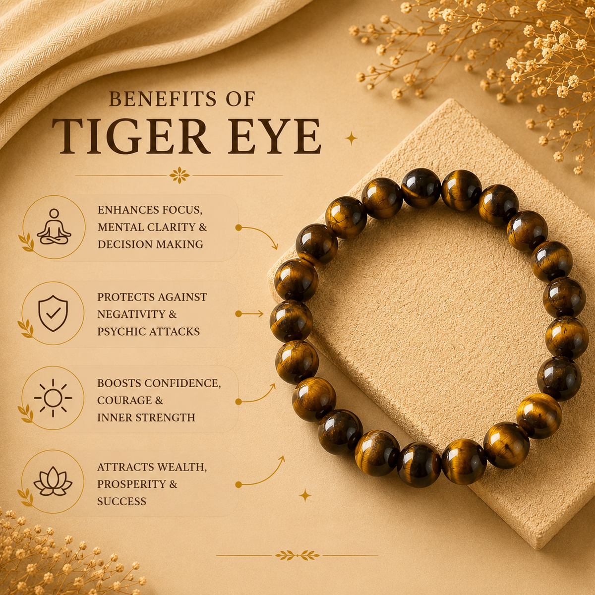 Tiger Eye Bracelet — Courage & Focus